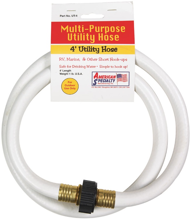 American Speciality Celmrv12004 Multi-purpose Utility Hose, Rubber, White, 1/2" Dia X 4' L
