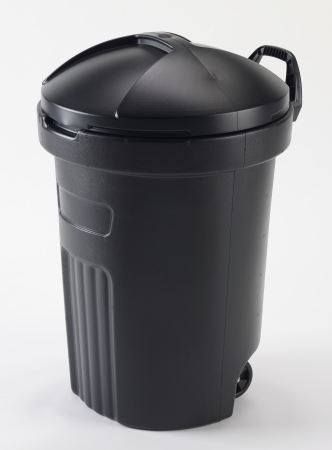 Semco Plastic Company 36C 32 Gallon Blow Molded Can with Wheels - 4 EA