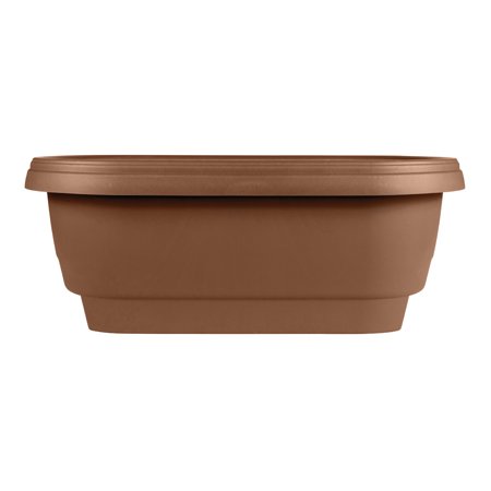 Bloem 24" Wide Deck Rail Planter Chocolate Bloem: UV-Resistant Resin, Fits 3.75-5.75" Rails