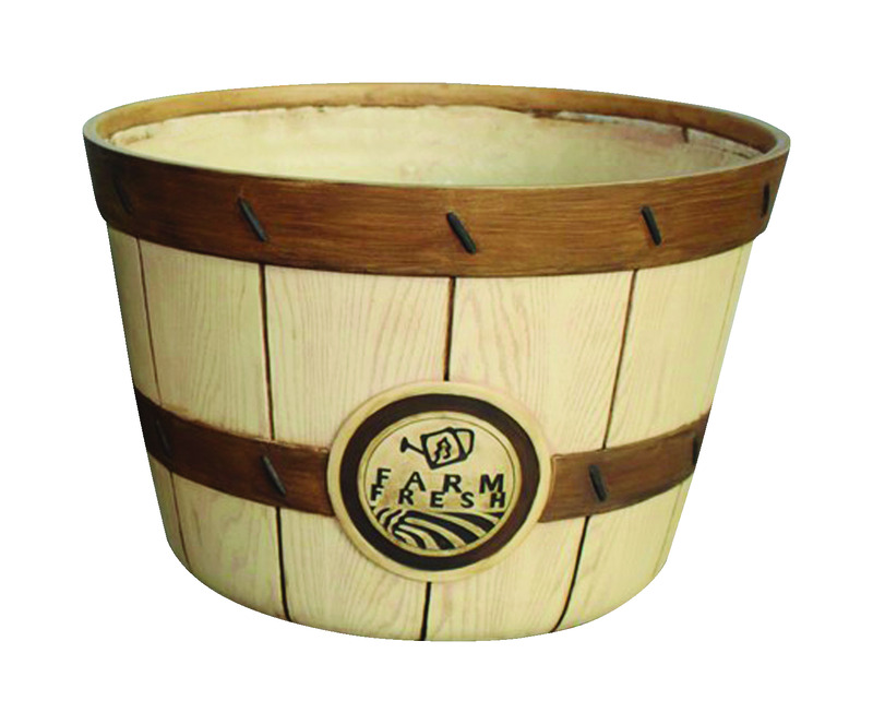 Southern Patio 16  Natural/Brown Resin Bushel Basket Planter