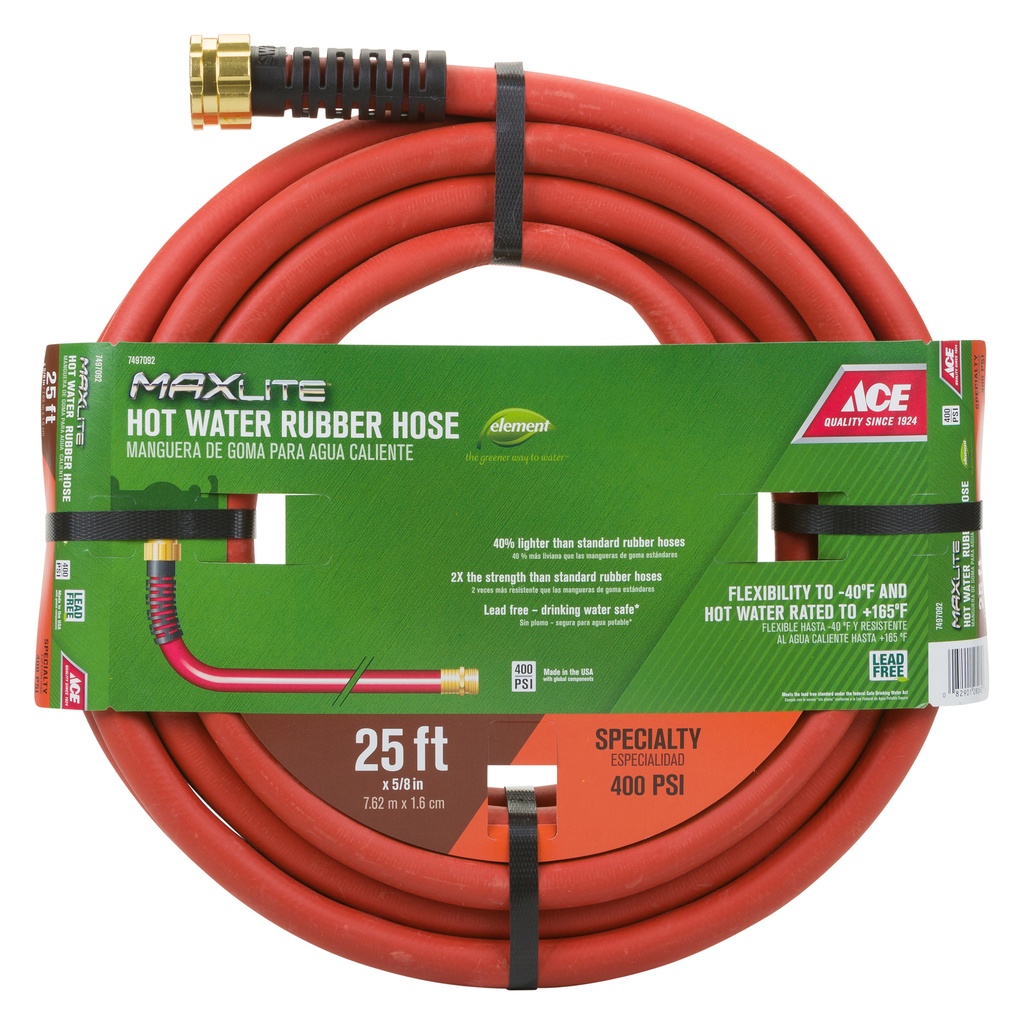 Ace Hose Hot Wtr Rubr25'