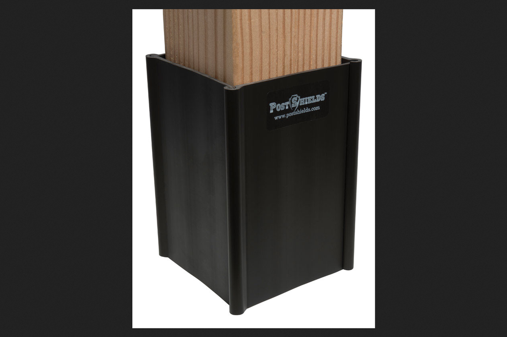 [7562143] Post Shields Inc. 6 in. H X 4 in. W X 4 in. L Plastic Brown Fence Post Protection