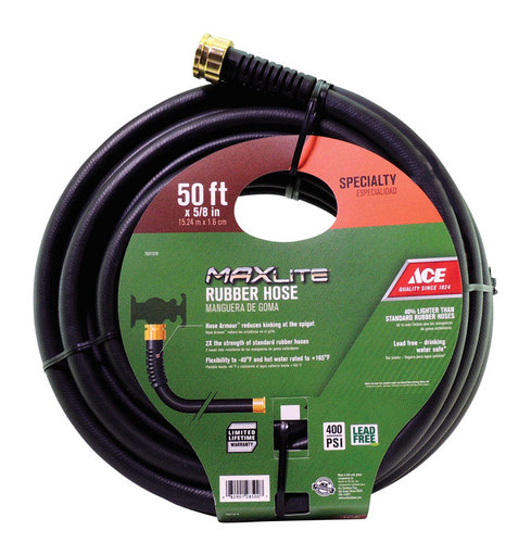 [7631518] [Case of 4] 5/8 in. Dia. X 50 Ft. L Premium Grade Black Rubber Garden Hose Kit