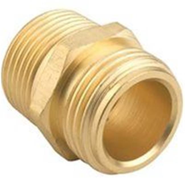 [7683659] Gilmour 3/4 in. Brass Threaded Double Male Hose Connector