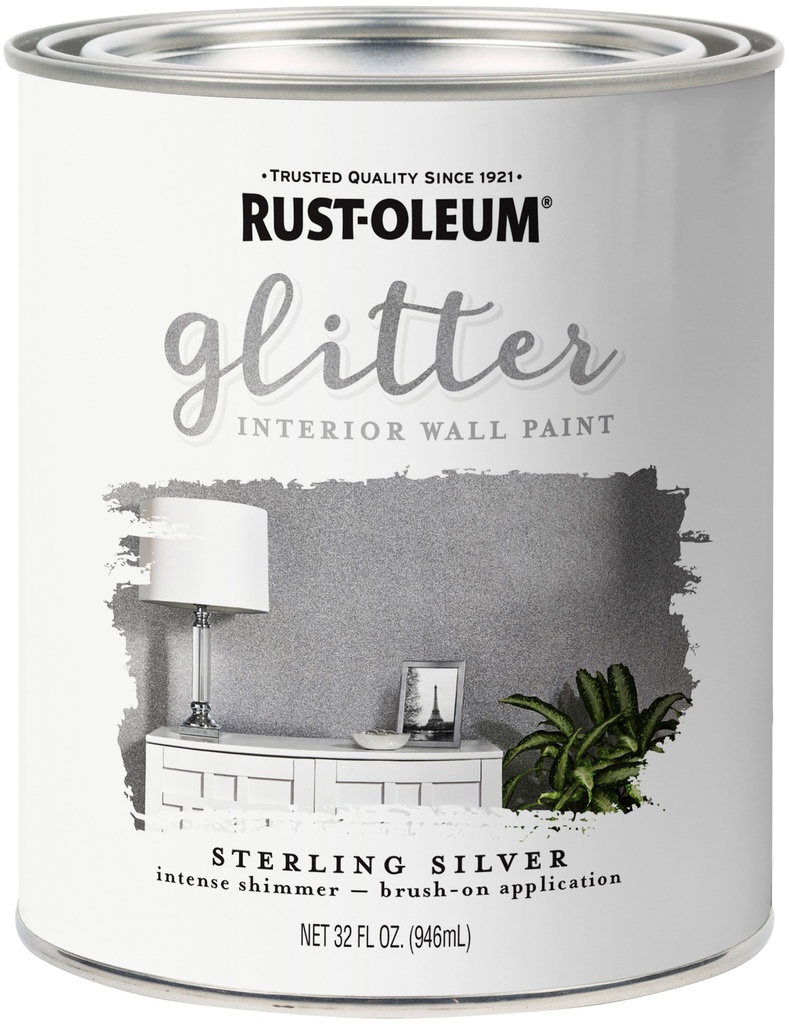 235047 Glitter Interior Wall Effect Paint, Silver