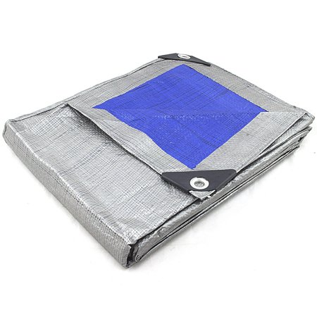 [77151] IIT REVERSIBLE MULTI PURPOSE WEATHER RESISTANT POLY TARP Heavy Duty Reinforced Blue - 12  X 20