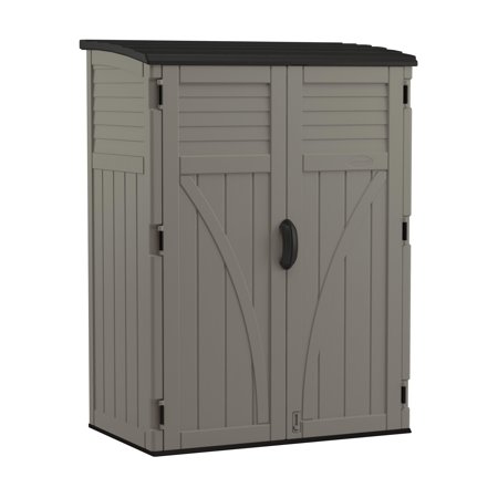 Suncast 4 Ft. X 3 Ft. Resin Vertical Pent Storage Shed with Floor Kit