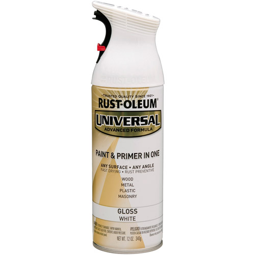Rust-Oleum Universal Premium Spray Paint, Gloss White, 12 Oz Aerosol Can, 6/Carton - 245199