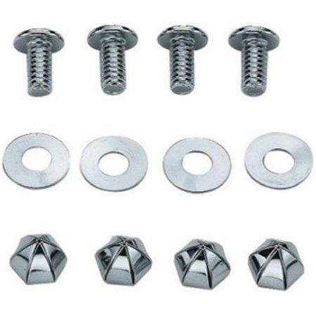 Custom Accessories Silver Metal License Plate Fasteners