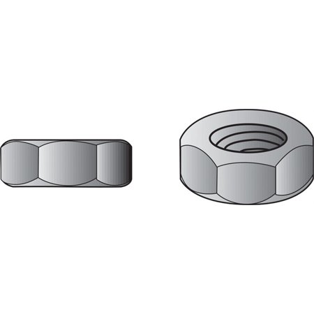 [810503] Hillman 1/4 in. Hot Dipped Galvanized Steel USS Hex Nut 100 Pk
