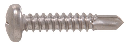 The Hillman Group 822602 8-Inch X 3/4-Inch Pan Head Phillips Self Drilling Sheet Metal Screw, Stainless Steel, 100-Pack