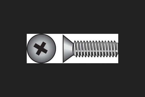 [825446] HILLMAN No. 6-32 Ga. X 1/2 in. L Phillips Flat Head Stainless Steel Machine Screws 100 Pk