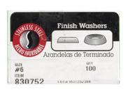 HILLMAN Stainless Steel .138 in. Countersunk Finish Washer 100 Pk