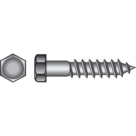 HILLMAN 3/8 in. X 3-1/2 in. L Hex Stainless Steel Lag Screw 25 Pk