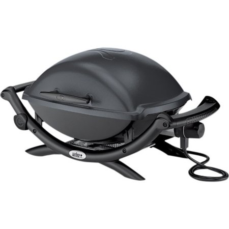 [8381048] Weber Q 2400 Electric Grill with Grill Cover and Cart Bundle in Black
