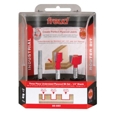 [89660F] Freud 3 Piece Undersized Plywood Bit Set (1/4 in. Shank) - 89-660