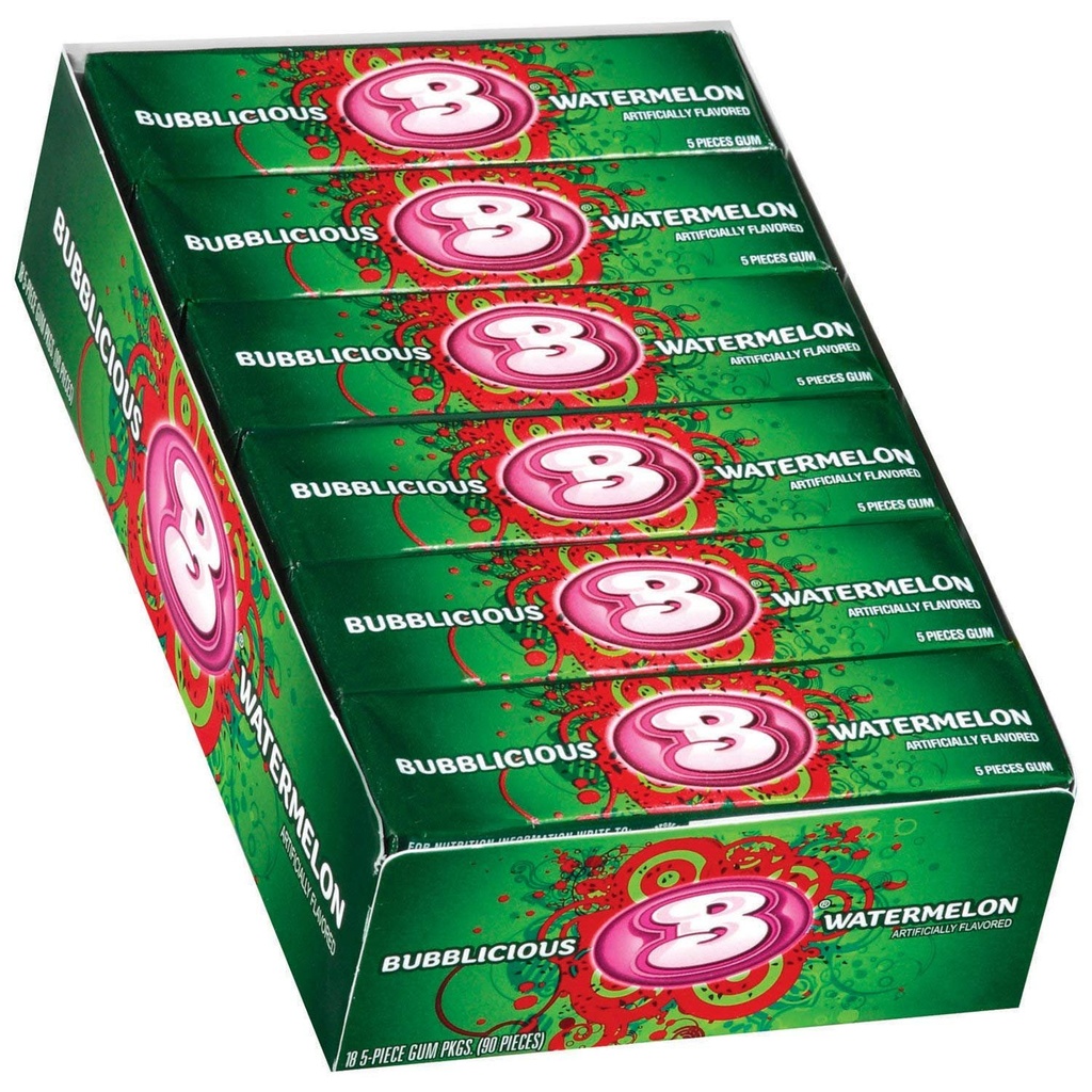 Bubblicious Watermelon Wave Chewing Gum 5 Pc