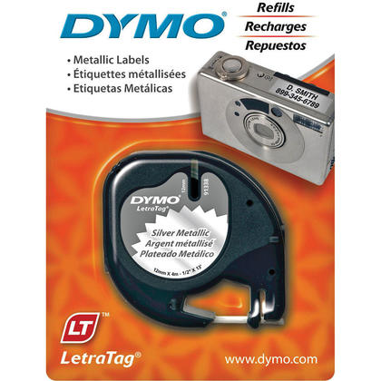 [9021817] Letratag Metallic Label Tape Cassette, 0.5" X 13 Ft, Silver