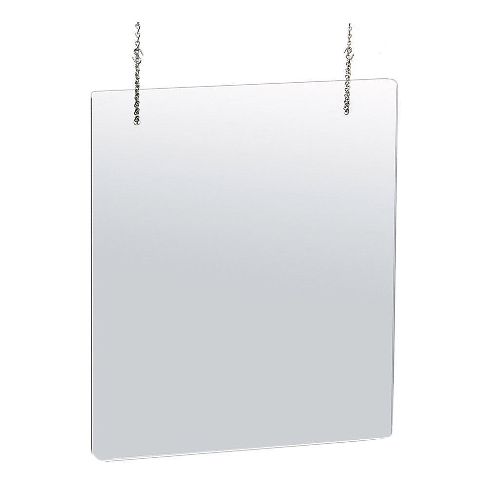 Azar Displays Hanging Adjustable Cashier Shields/Sneeze Guards, 30" X 40", Clear,
