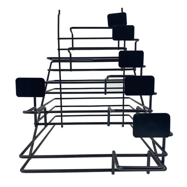 9064685 6 Position Rafter Angle Square Display Rack Metal, Black