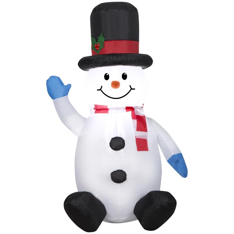 Gemmy Airblown Christmas Inflatable Snowman with Tall Top Hat 48 in. Inflatable