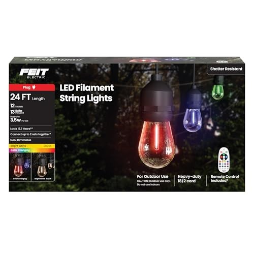Feit LED String Lights W/Remote Control Multicolored 24 Ft. 13 Lights