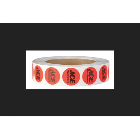 Centurion Ace Circle Labels Fluorescent Red with Black Ace Imprint 1000