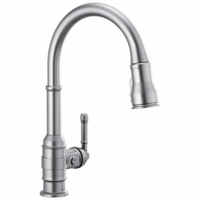 Delta 9190-DST Broderick 1.8 GPM Single Hole Pull Down Kitchen Faucet Arctic Stainless Faucet Kitchen Single Handle