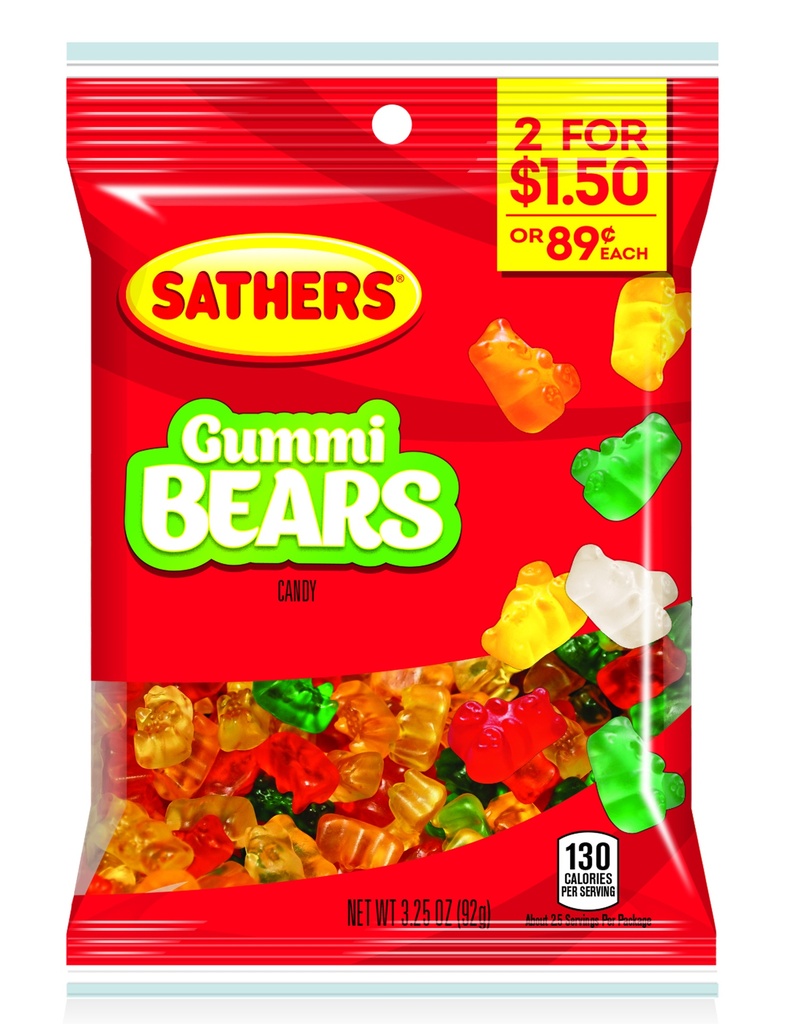 Sathers Gummy Bears Candy, 3.25 Oz