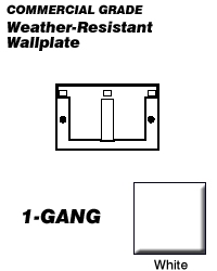 Weatherproof Wall Plate, Number of Gangs: 1 Thermoplastic Nylon, Not Applicable Finish, White