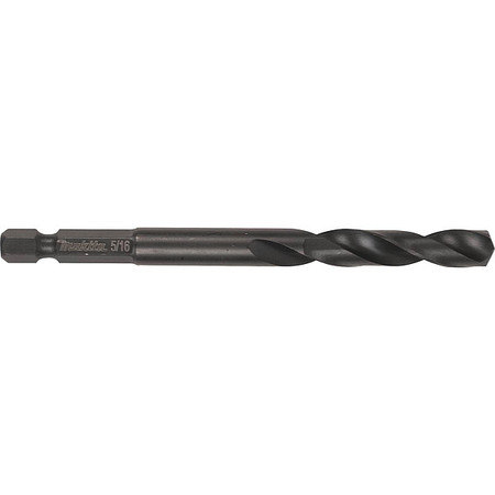 Drill Bit, Black Oxide, 5/16", 1/4" Hex