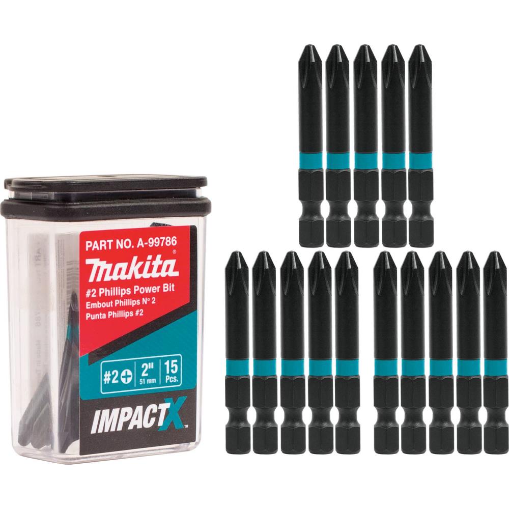 MAKITA  POWER BIT 2" PH #2 15/PK
