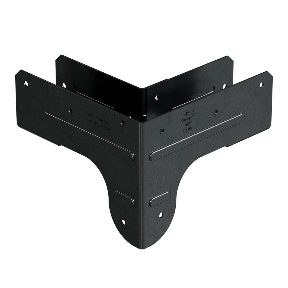 Outdoor Accents ZMAX, Black Rigid Tie Corner Connector for 2 X Joist, 2 X 4 Post