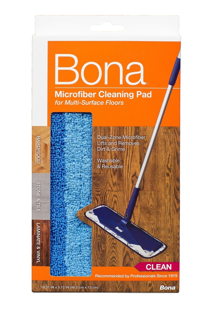 Bona Microplus 15 in. Flat Microfiber Deep Clean Pad 1 Pk