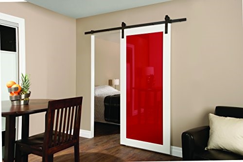 [BD100K07800-BR] Straight Strap Barn Door Hardware Kit, 78-3/4 in L Track, Steel, Bronze, Wall, for: Barn Door