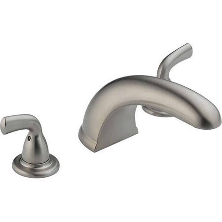 Delta BT2710 Foundations Deck Mounted Roman Tub Filler Trim Brilliance Stainless Faucet Roman Tub Double Handle