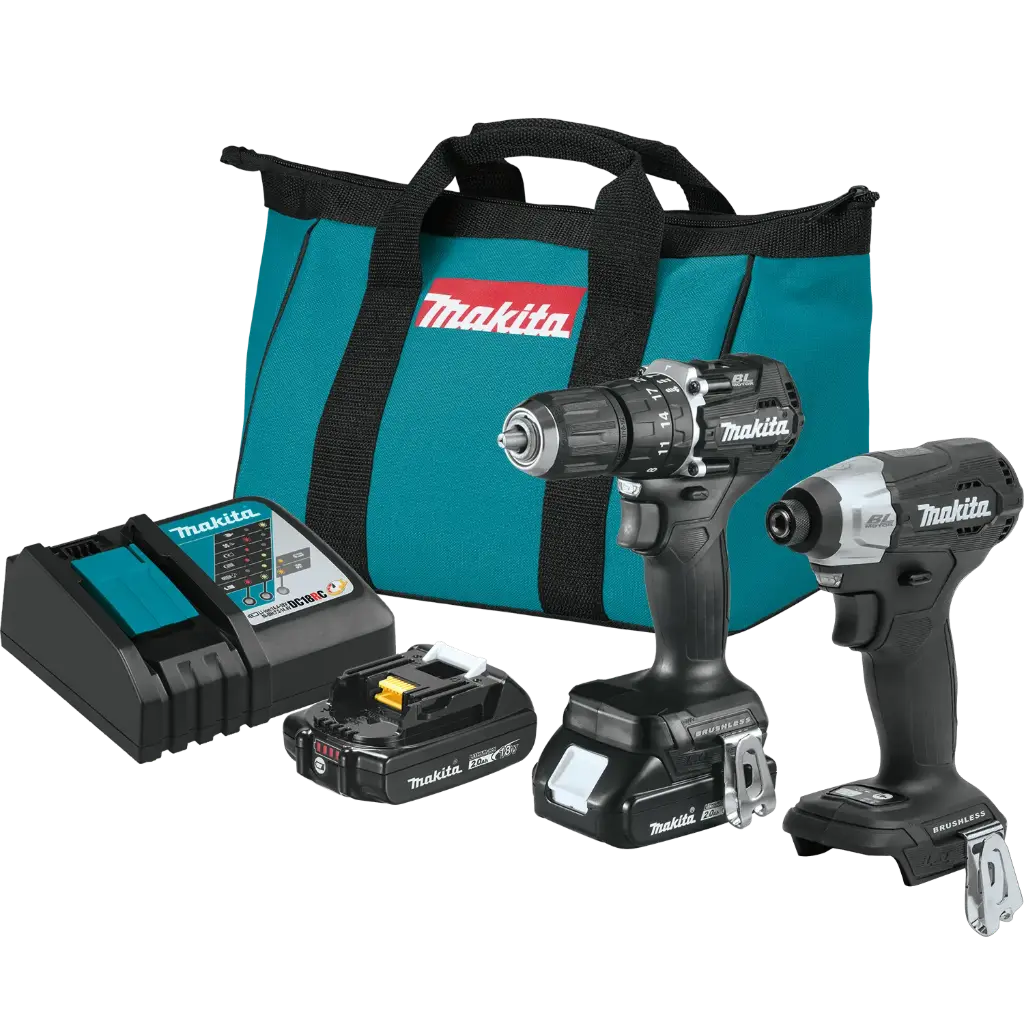 18V LXT Lithium-Ion Sub-Compact Brushless Cordless 2-piece Combo Kit (Hammer Driver-Drill/Impact Driver) 2.0Ah