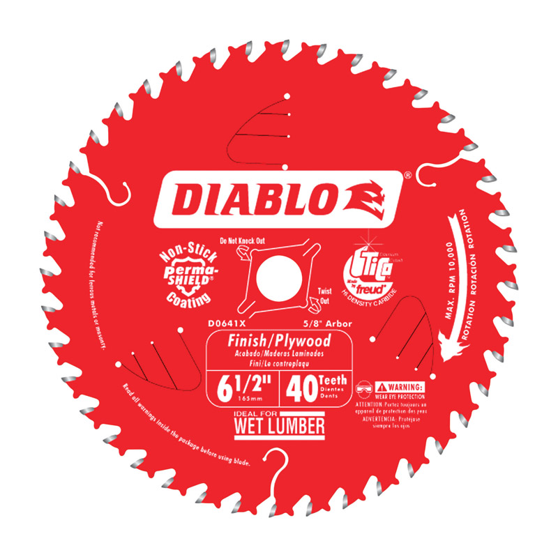 Diablo 6-1/2 in. D X 5/8 in. TiCo Hi-Density Carbide Finishing Saw Blade 40 Teeth 1 Pk