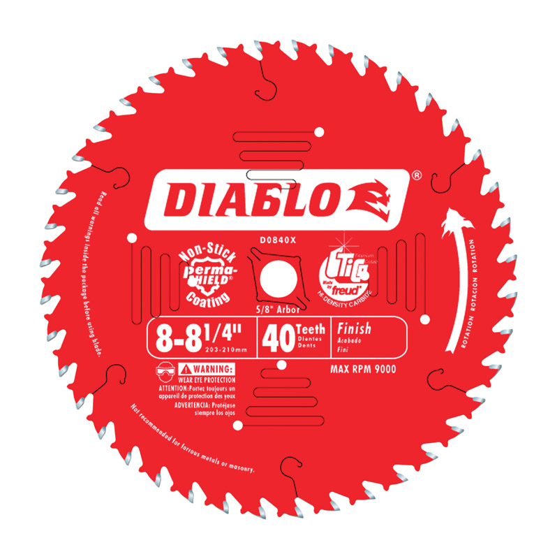 Diablo 8-1/4 in. D X 5/8 in. TiCo Hi-Density Carbide Finishing Saw Blade 40 Teeth 1 Pk