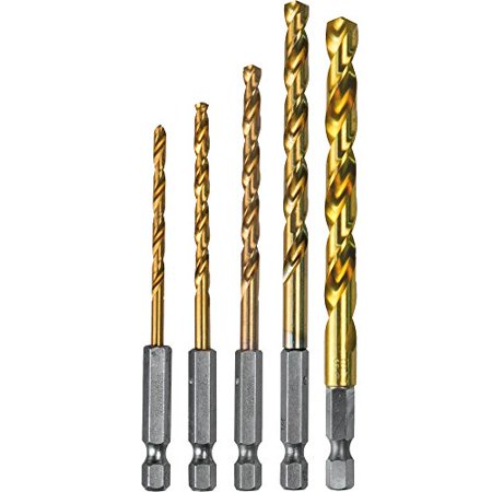 [D35318] Makita 5 Pc. Titanium Coated Drill Bit Set 1/4 in. Hex Shank - D-35318
