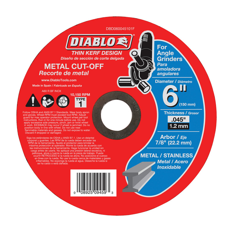 DIABLO DISCO C/METAL 6X7/8