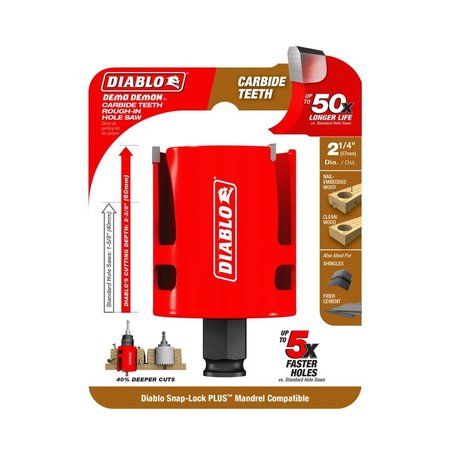 Diablo Tools 3-5/8in Demo Demon Carbide Teeth Rough-in Hole Saw - DHS3625CTR