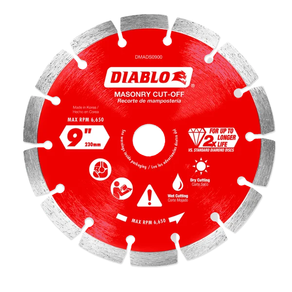 Diablo 9 in. D X 7/8 in. Diamond Segmented Masonry Cut-Off Disc