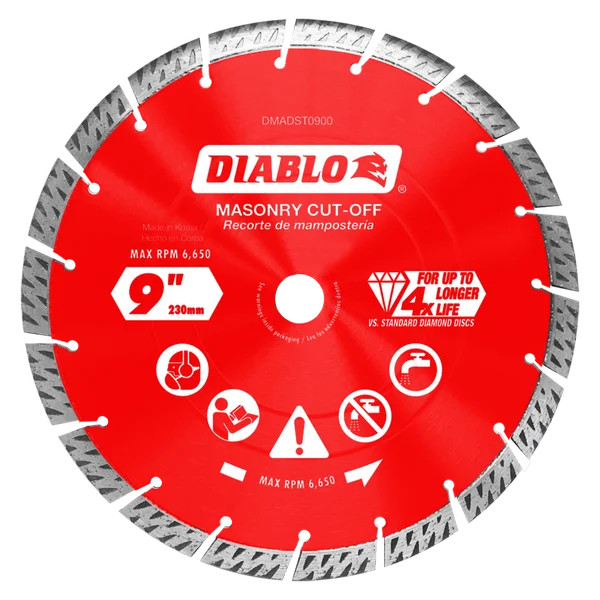 Diablo 9 in. D X 7/8 in. Diamond Turbo Rim Masonry Cut-Off Disc