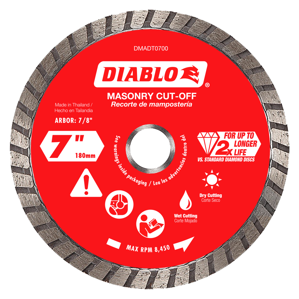 Diablo 7 in. D X 7/8 in. Diamond Masonry Cut-Off Disc 1 Pk