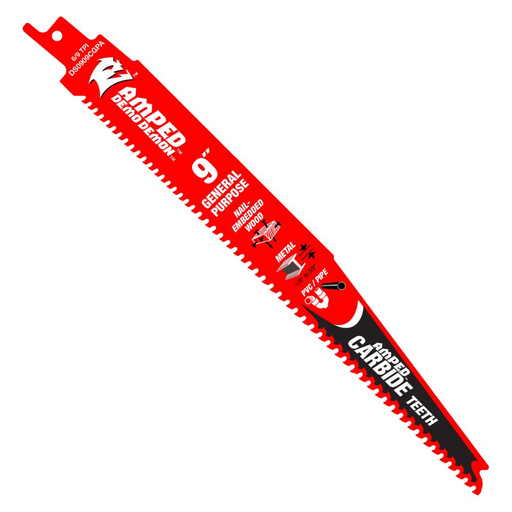 [DS0909CGPA] Diablo Demon Amped 9 in. Carbide Reciprocating Saw Blade 6/9 TPI 1 Pk