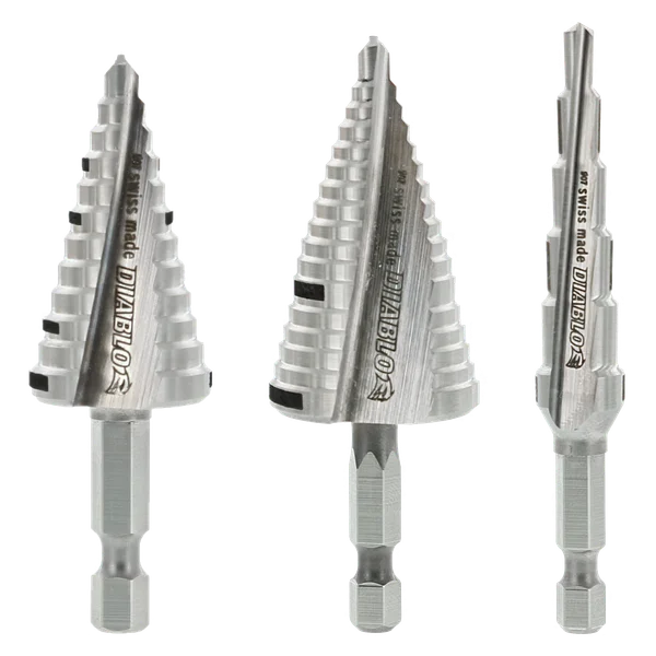 Diablo M2 Steel Step Drill Bit Set Hex Shank 3 Pc