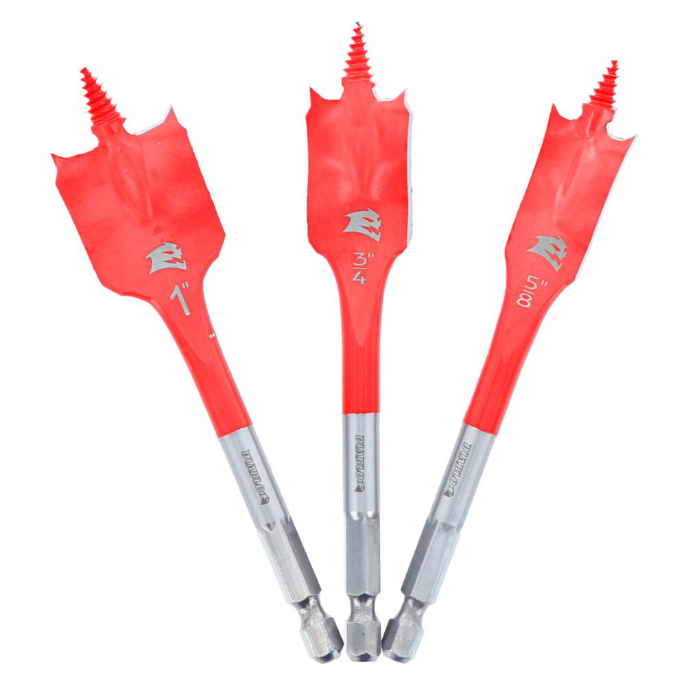 Diablo 4 in. L High Speed Steel Clean Wood Spade Bit Set Hex Shank 3 Pc