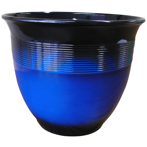 Flexon Industries 12" 2-Tone Planter, Cobalt Blue