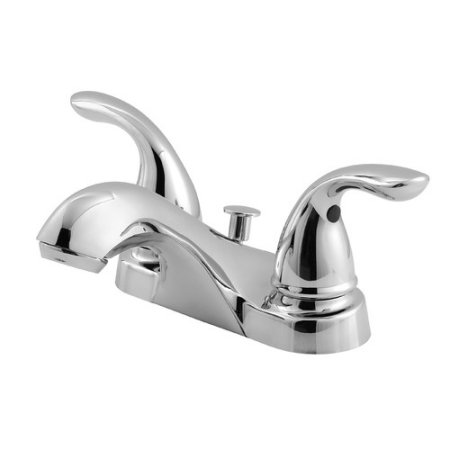 Pfister Pfirst Centerset Bathroom Sink Faucet with Metal Lever Handles, Polished Chrome